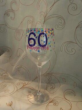 60th Birthday Wine Glass - 1964